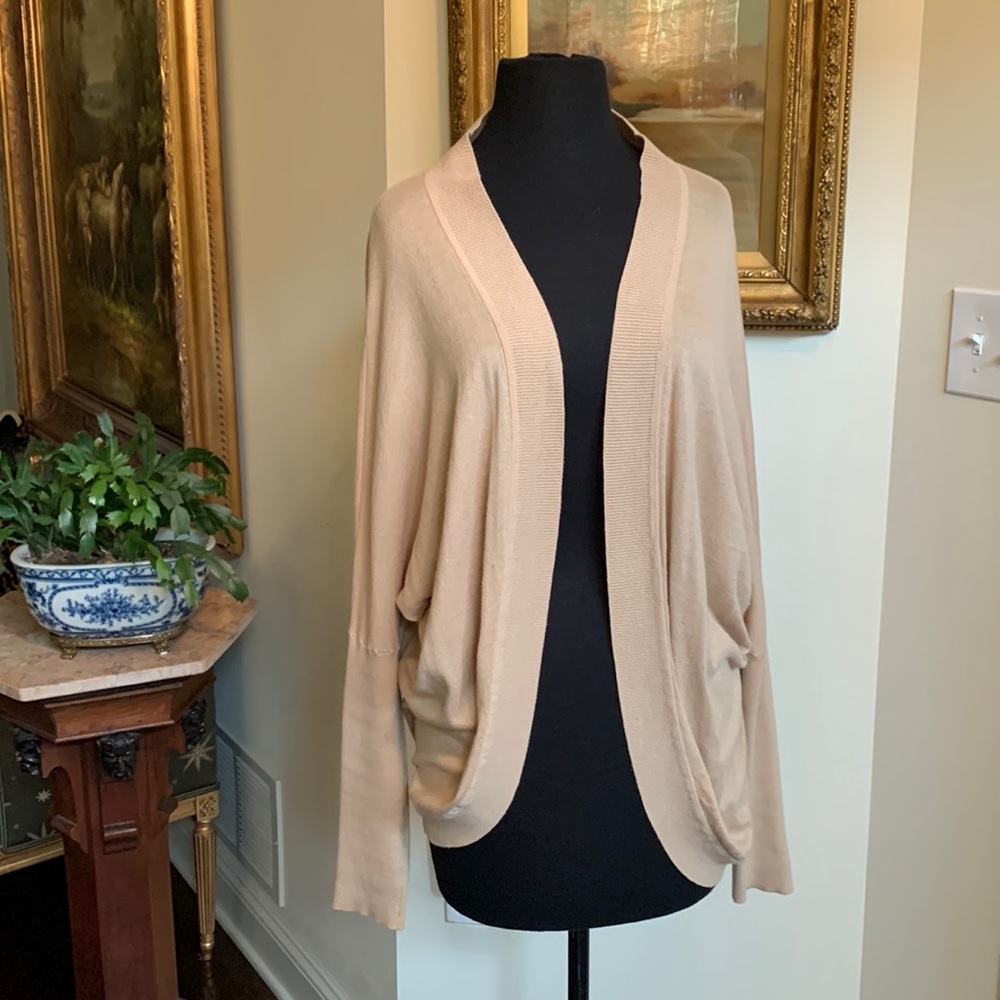 Soft Tan Open Sweater